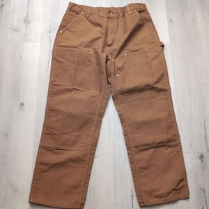 Carhartt LooseFit Firm Duck Double Front Work Dungaree Pants Mens Size 38